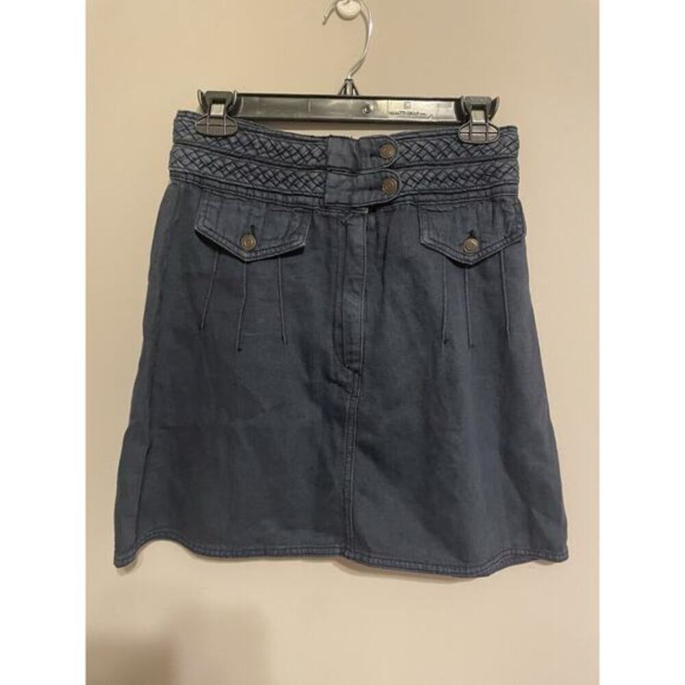 Free People Women's Blue‎ Denim Skirt with Braided details Size 4